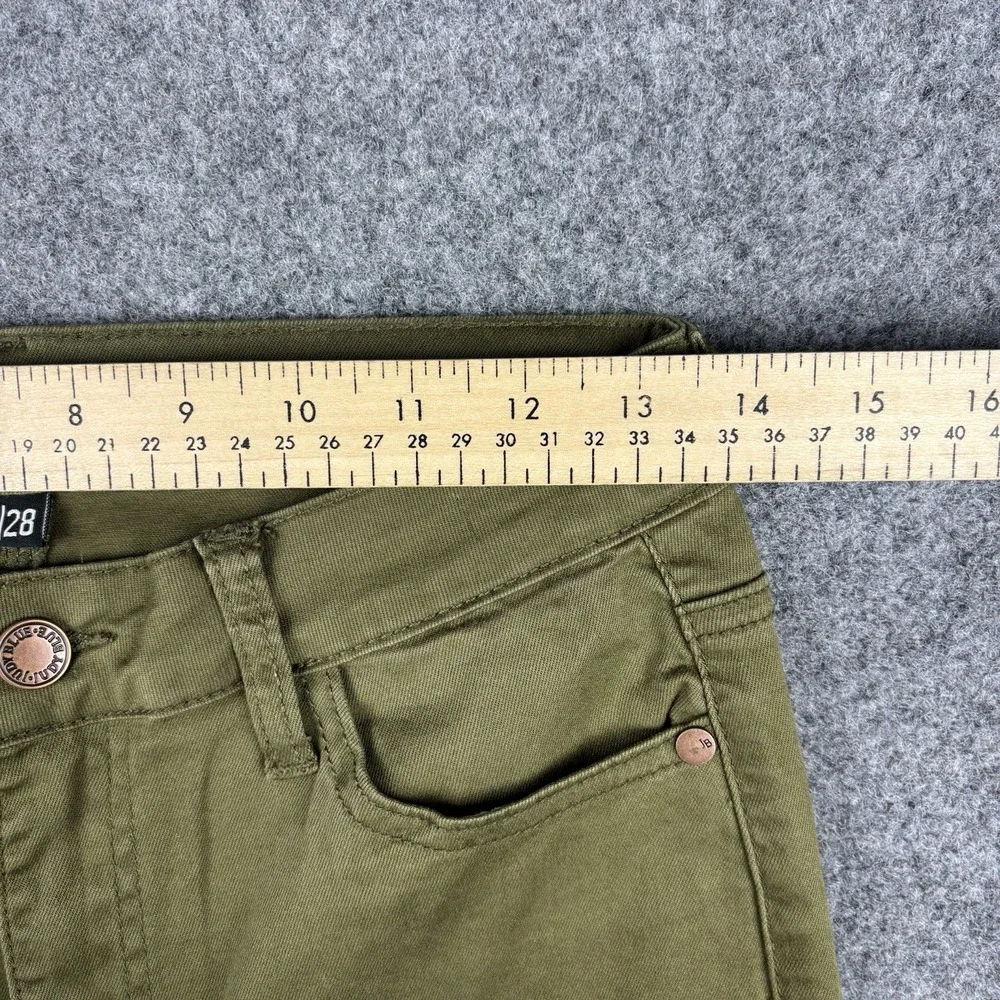 Judy Blue Los Angeles Jeans Women's 7/28 Skinny Fit Olive Green Trendy‎ Casual